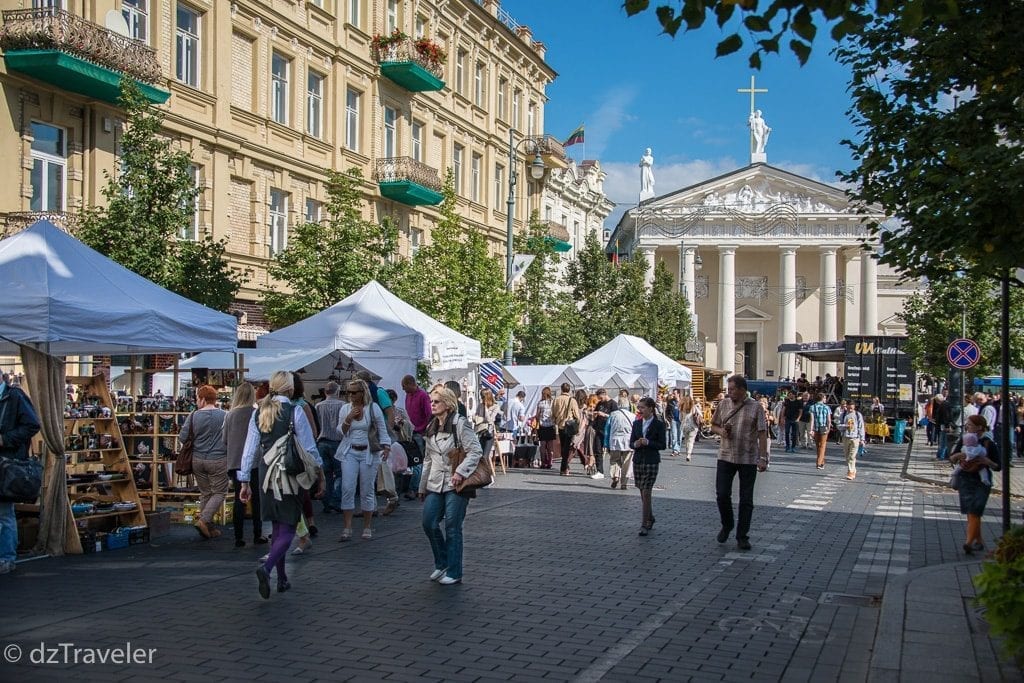 Early Morning view of Gediminas Avenue in Vilnius