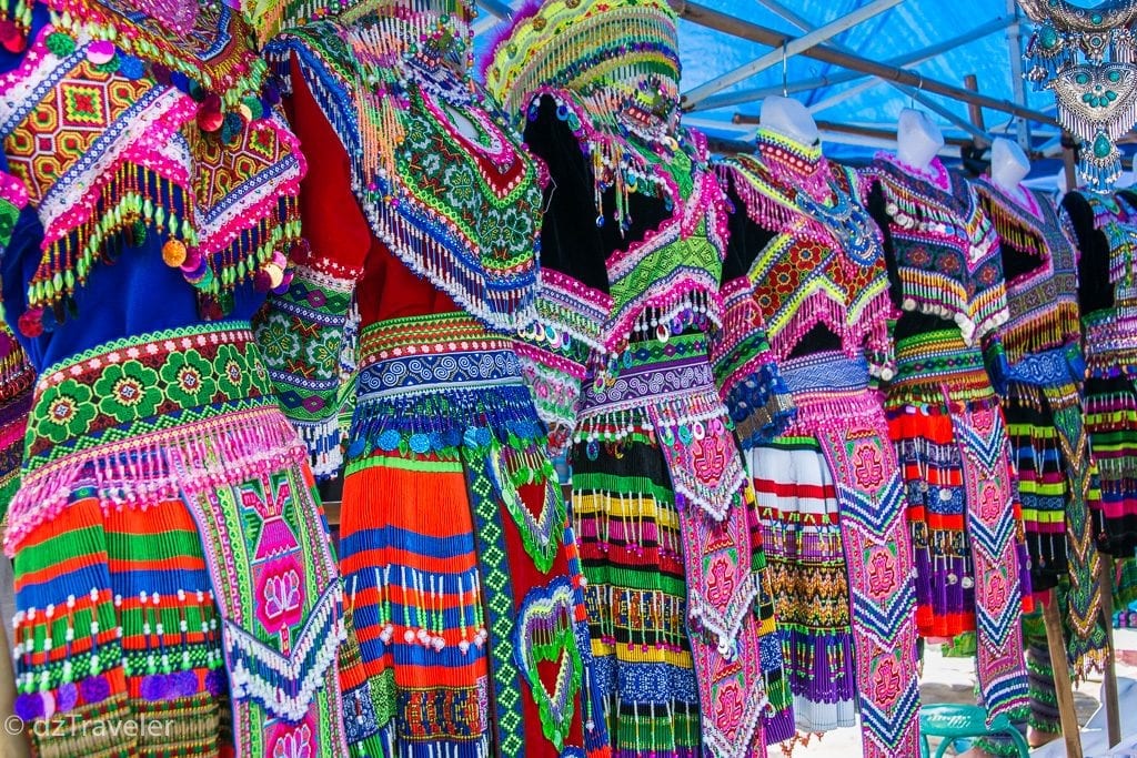 Colorful H’mong dress in Bac Ha Sunday Market, Vietnam