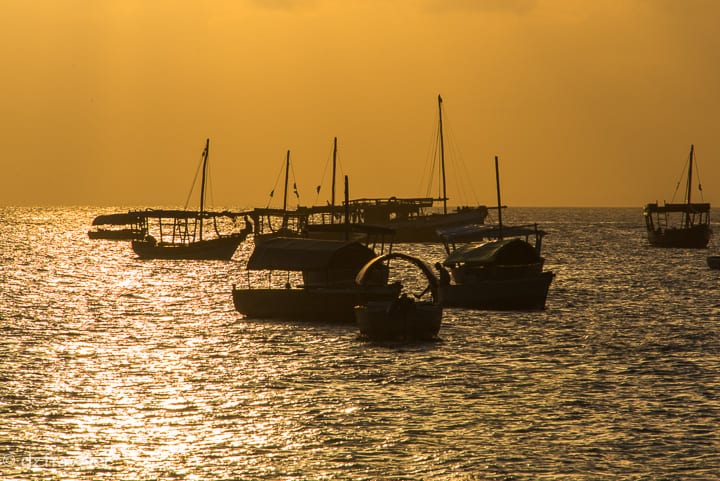 Sunset in Zanzibar island 