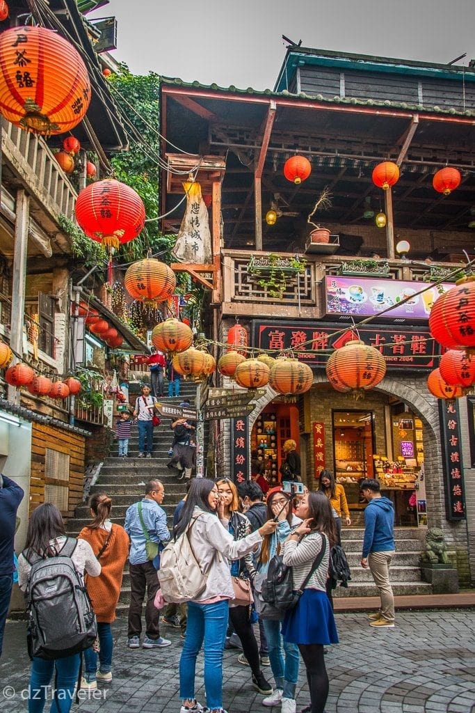 Old Street Action in Jiufen, Taiwan